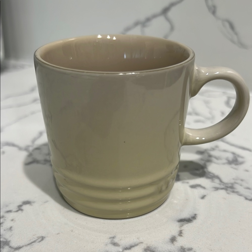 Le Creuset Cream Espresso Mug with Ridged Bands